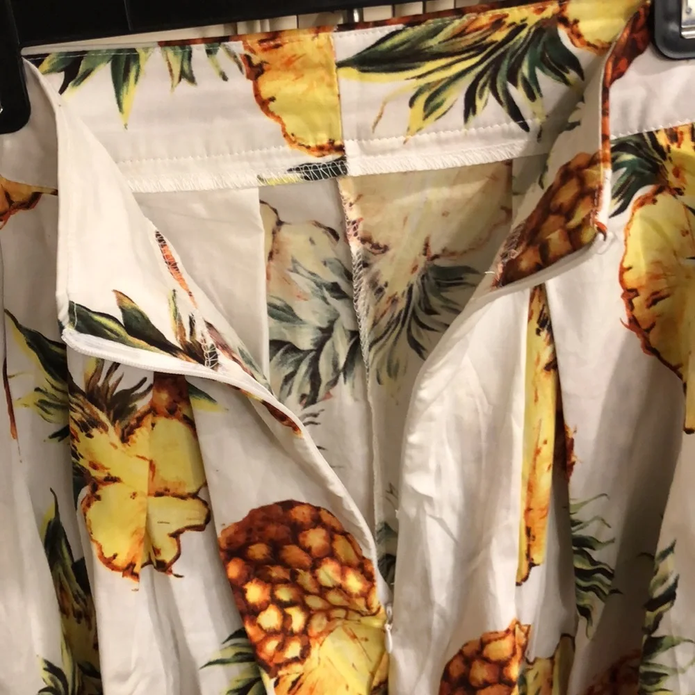 NEW Sucrefas White Pineapple 🍍 Pleated A-Line Skirt - Picture 6 of 9